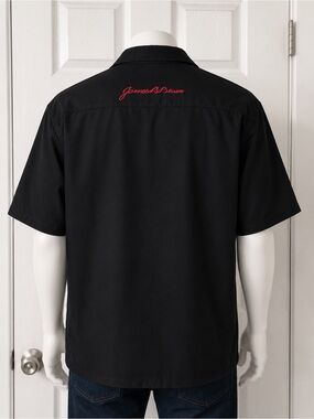 Jim Beam Bowling Shirt XXL Black Red Colorblock Button Front Retro Camp Shirt